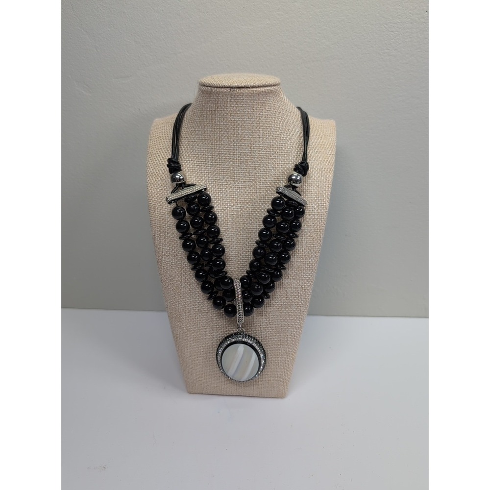 Cato 1946 Silver Toneโ Layered Necklace Multi Strand 24 In With Pendant